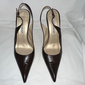 Charles David Sling Back Heels (Brown)